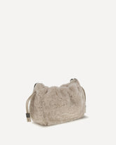 Mellow mini shearling Shoulder Bag - GREY | Base Blu