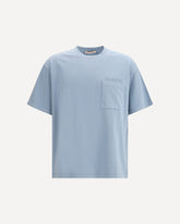cotton jersey T-shirt with chest pocket - LIGHT BLUE | Base Blu