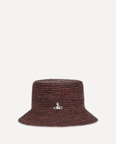 Cappello a Secchiello in rafia Orb - MARRONE | Base Blu