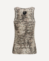 Snakeskin-print tank Top - BEIGE | Base Blu
