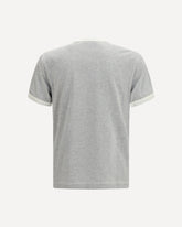 T-shirt in cotone con bordi a contrasto - GRIGIO | Base Blu