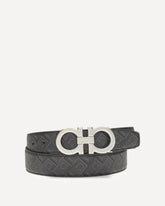 Cintura reversibile e regolabile Gancini - NERO | Base Blu