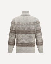 Fair Isle knit turtleneck Sweater - GREY | Base Blu