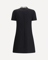 Crepe couture short Dress - BLACK | Base Blu