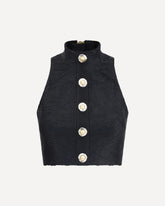 Baroque crop Top - BLACK | Base Blu