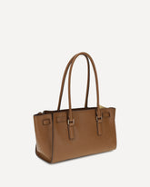 Leather Shoulder Bag - BROWN | Base Blu