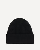 Logo English rib knit Beanie - BLACK | Base Blu
