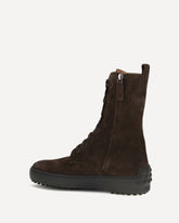 Winter Gommino suede leather lace-up ankle Boots - BROWN | Base Blu