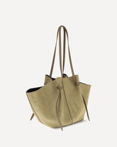 Suede leather Shoulder Bag - BEIGE | Base Blu