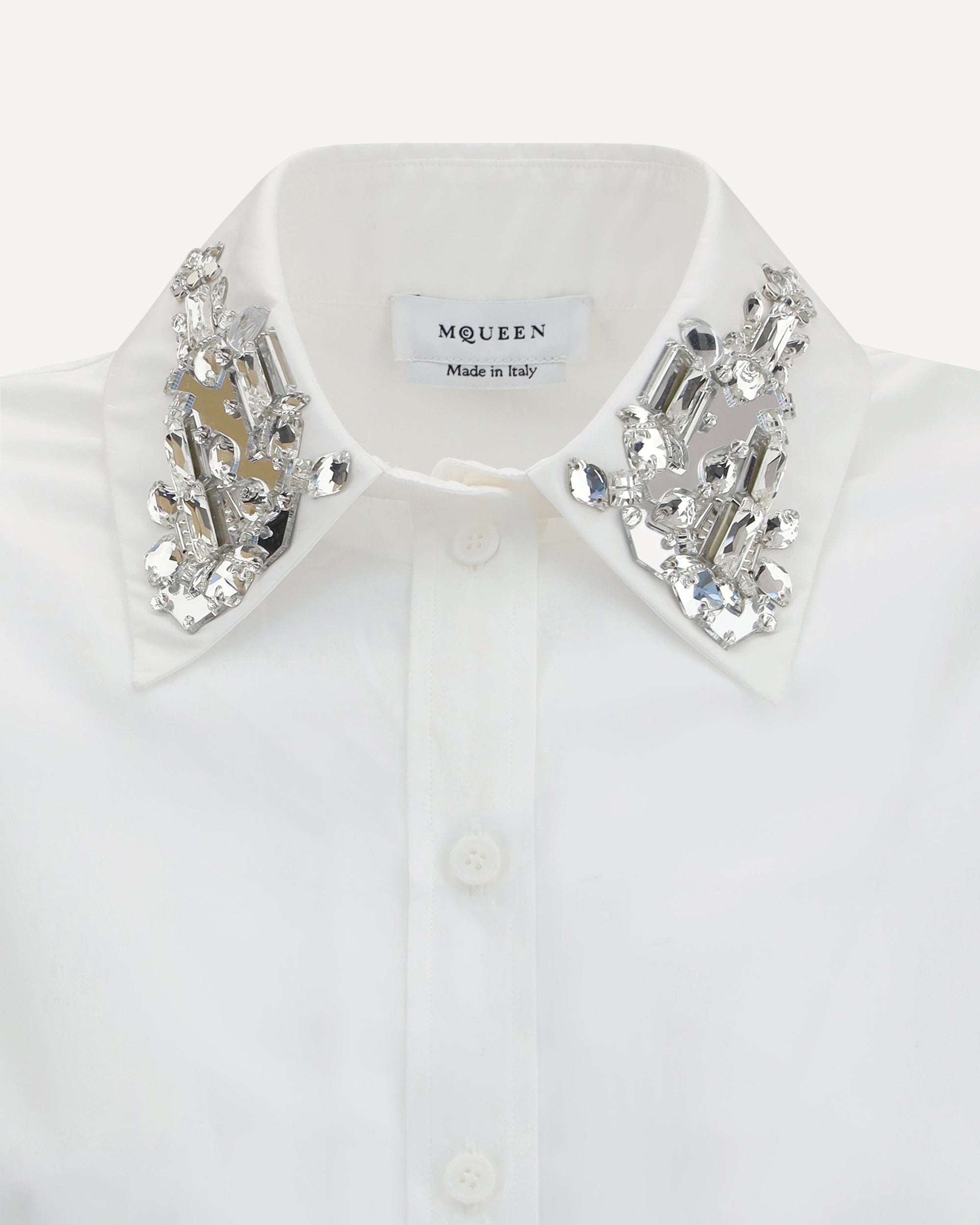 Long-sleeved Shirt with embellished collar