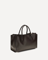 Medium Antigona Catchall glossy grained leather Handbag - BROWN | Base Blu