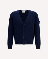 Cardigan con scollo a V in misto alpaca e lana - BLU | Base Blu