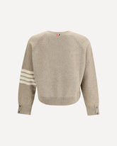 Shetland Wool 4-Bar Relaxed Fit V-Neck Cardigan - BEIGE | Base Blu