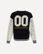 Star Logo Diagonal Varsity Cardigan - BLACK | Base Blu