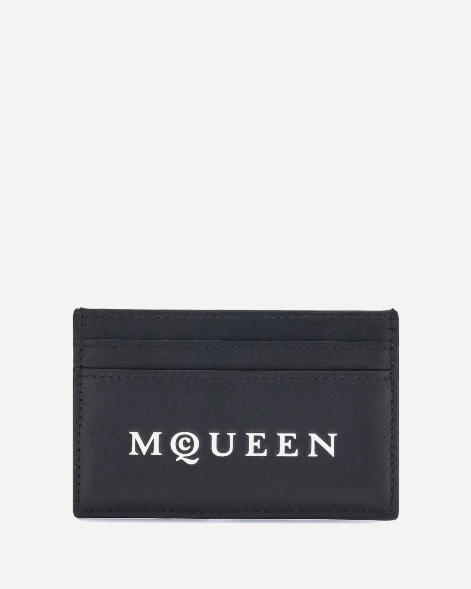 ALEXANDER MCQUEEN カード、ケースブラック【2】¨̮⃝ ALEXANDER McQUEEN Logoed Card Holder BLACK | Base Blu