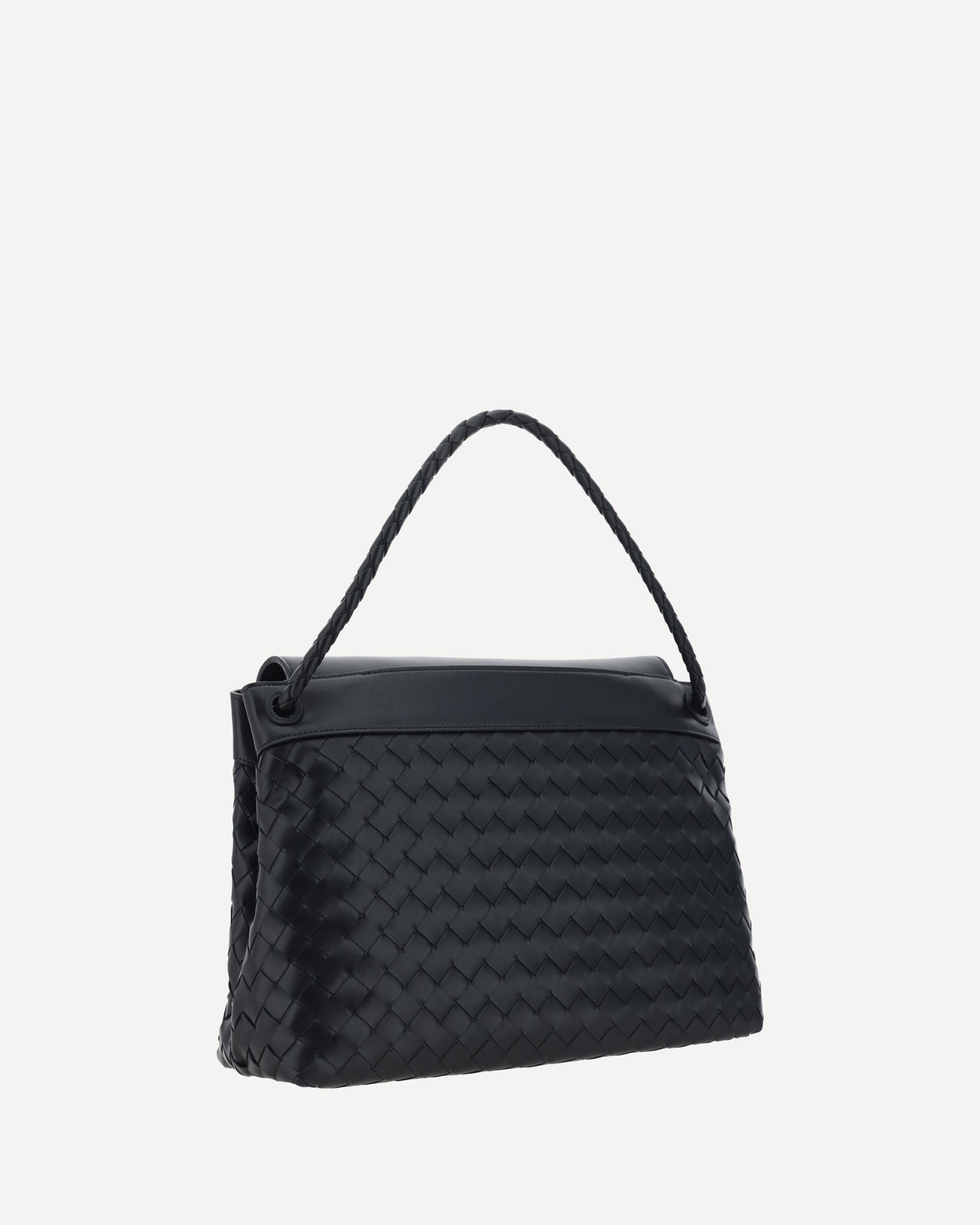 BOTTEGA VENETA ビーズバッグ Bottega Veneta Black Patent Leather Woven Ladies Crossbody