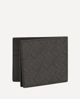 Gancini pattern leather Wallet - BLACK | Base Blu