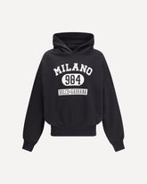 Felpa in cotone con stampa - NERO | Base Blu