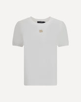 Logo with strass T-shirt - WHITE | Base Blu