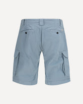 Stretch sateen cargo Shorts - BLUE | Base Blu