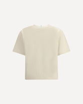 Cotton T-shirt with embossed logo - CREAM | Base Blu