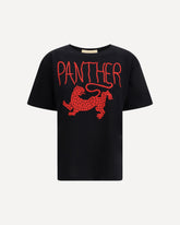 Printed Cotton T-Shirt - BLACK | Base Blu