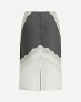 Midi wool and lace Skirt - GREY | Base Blu