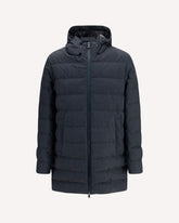 Long padded Hooded Jacket - GREY | Base Blu