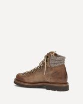 Mountain Boots in leather with wool and cashmere inserts - BROWN | Base Blu