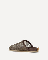 Mules in mesh con strass  - MARRONE | Base Blu