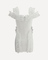 Knit Ruffle mini Dress - WHITE | Base Blu