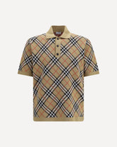 Check cotton blend Polo Shirt - BEIGE | Base Blu