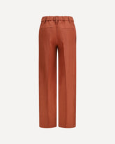 Wide-Leg Pants in linen with elastic waistband and belt loops - RED | Base Blu