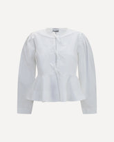 Camicia in popeline di cotone con fiocchetti - BIANCO | Base Blu