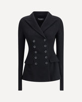 Double-Breasted Jacket in Wool - BLACK | Base Blu
