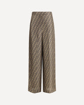 Monogram pattern silk Pants - BROWN | Base Blu