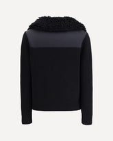 Padded wool zip-up Cardigan - BLACK | Base Blu