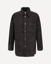 Corduroy Velvet Overshirt - GREY | Base Blu