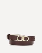 Reversible and adjustable Gancini Belt - BROWN | Base Blu