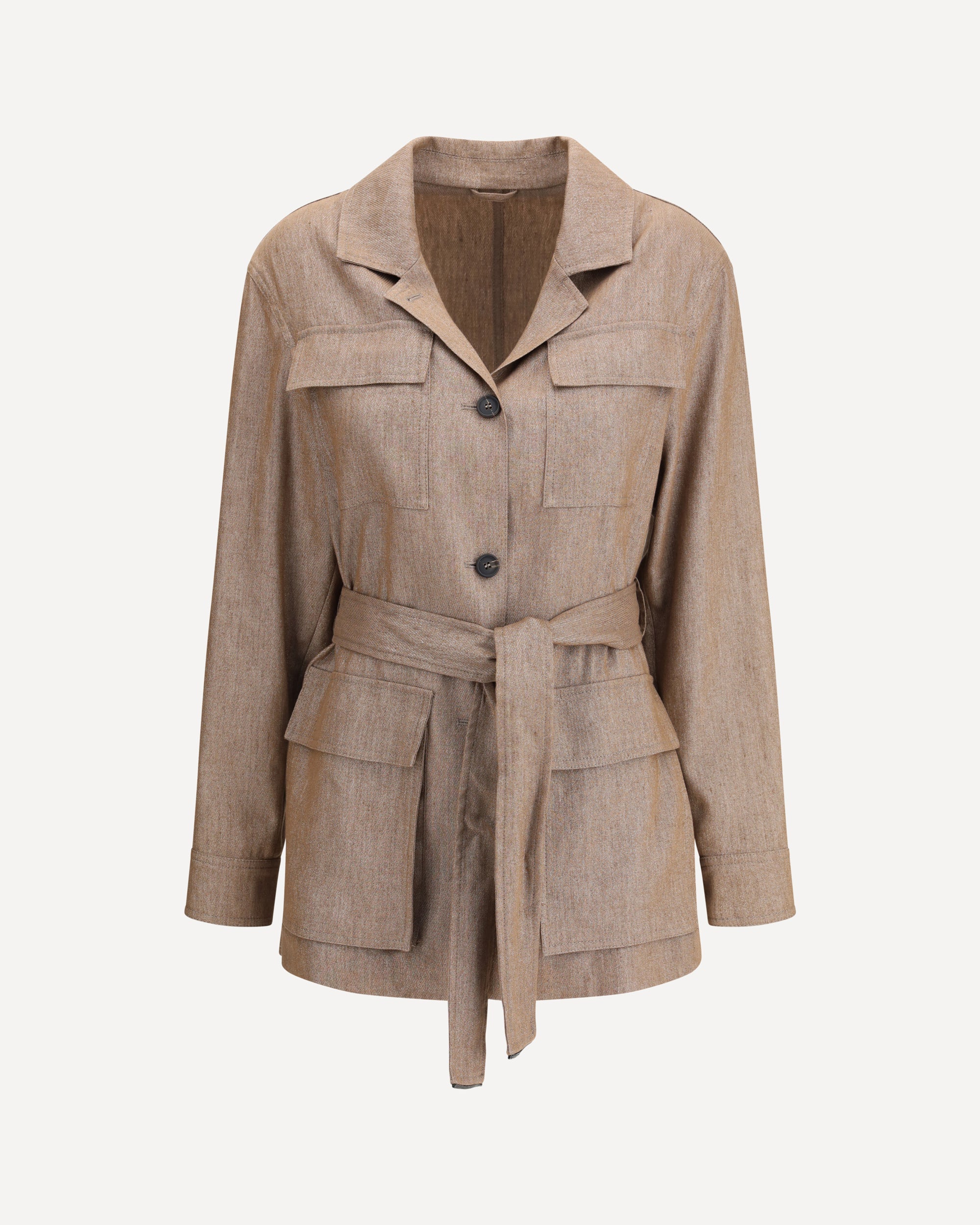 BRUNELLO CUCINELLI Safari Jacket in Sparkling Twill BROWN | Base Blu