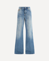 Jeans flare in denim di cotone - AZZURRO | Base Blu