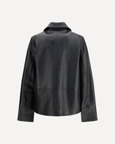 Grained leather Jacket - BLACK | Base Blu