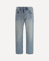 Jeans in denim di cotone stonewashed  - AZZURRO | Base Blu