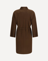 Deconstructed drawstring Cardigan - BROWN | Base Blu