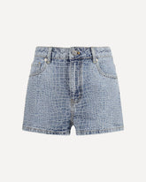 Shorts in denim con effetto croc e strass - BLU | Base Blu