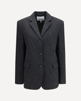 Pinstripe wool Blazer - GREY | Base Blu