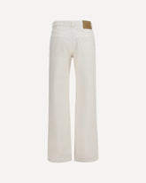 High-rise straight-leg Jeans in cotton - WHITE | Base Blu