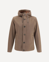 Hooded button-front Jacket - BROWN | Base Blu