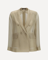 Slogan Jacket in silk organza - BEIGE | Base Blu
