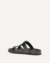 Studshield leather slide Sandals - BLACK | Base Blu